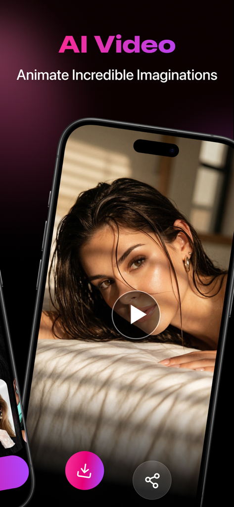 Pantalla de la aplicación VStyle mostrando la función de animación de vídeo por IA