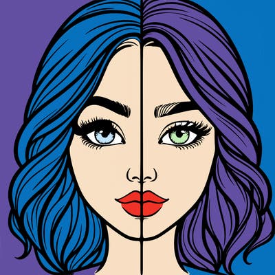 realistic girl split half