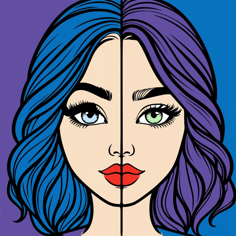 realistic girl split half
