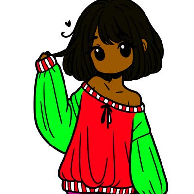 girl in baggy sweater hanging off her shoulder