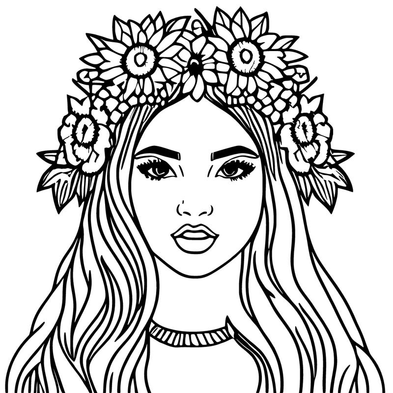 girl with flowers crown