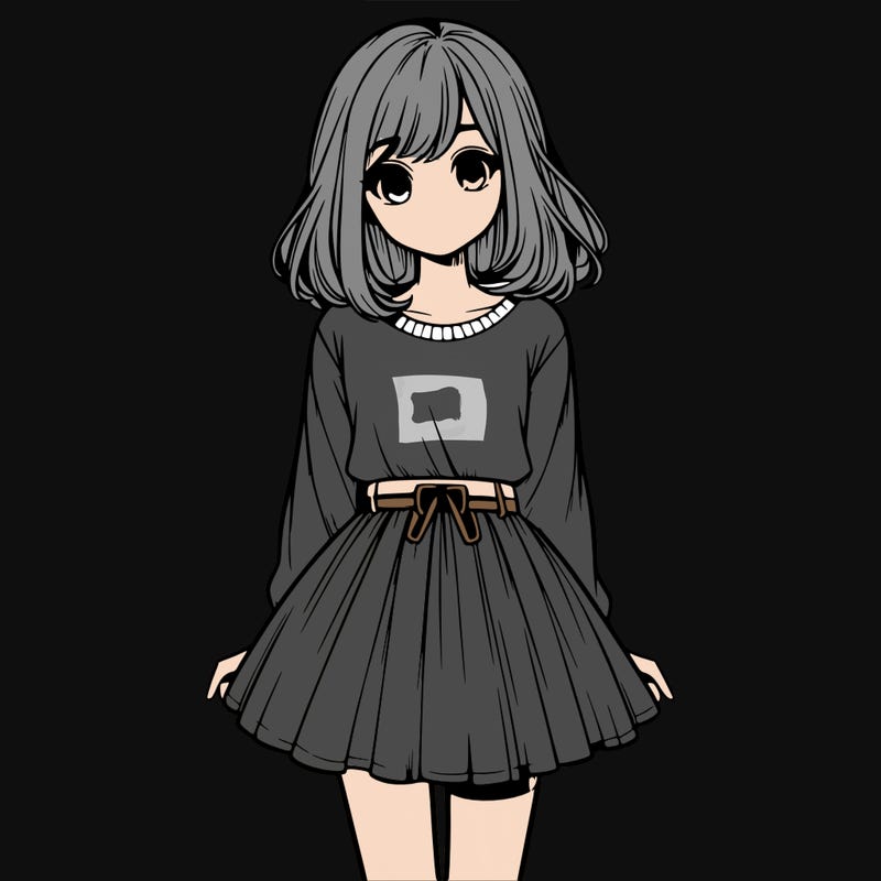 realistic girl with a skirt on