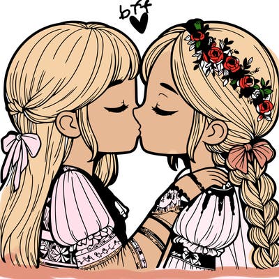 girls kissing