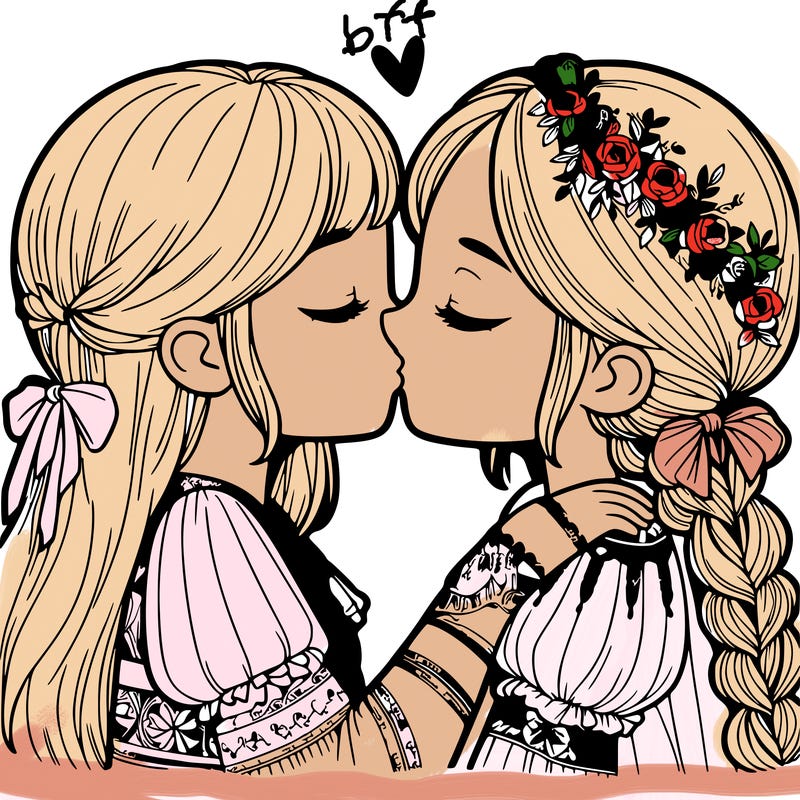 girls kissing