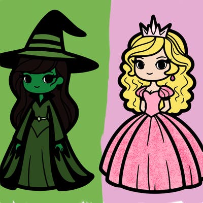 elphaba and glinda  from wicked
