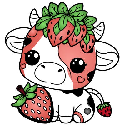 cute strawberry cow
