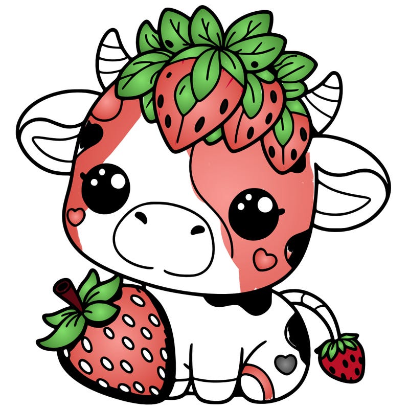cute strawberry cow