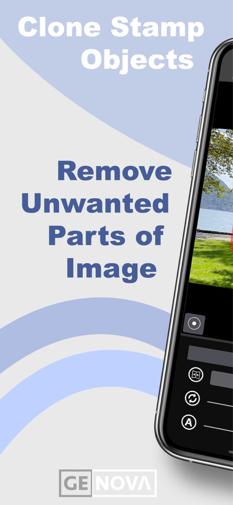 Replicator Tool - Clone Stamp - Interface do aplicativo Replicator Tool para remover partes indesejadas de uma imagem com carimbo de clonagem