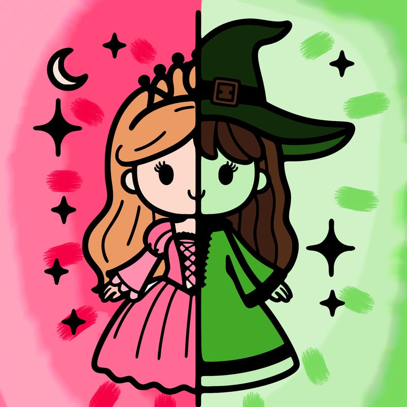 split princess and witch