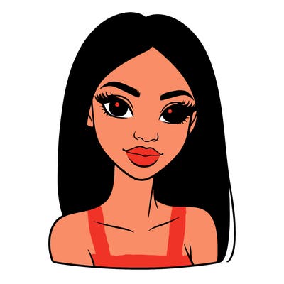 beautiful black woman with straight hair