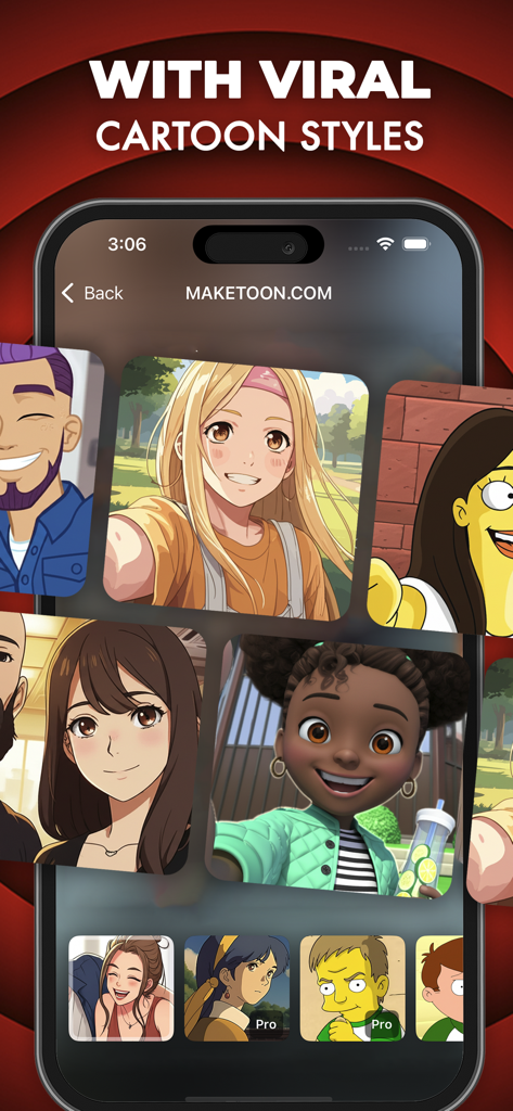 Cartoon Yourself: MAKETOON - MAKETOONアプリで利用可能な様々なバイラルカートゥーンスタイルのコレクション
