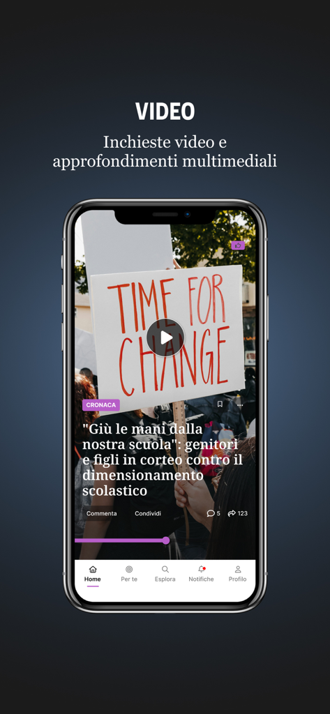 FirenzeToday app video news report screen