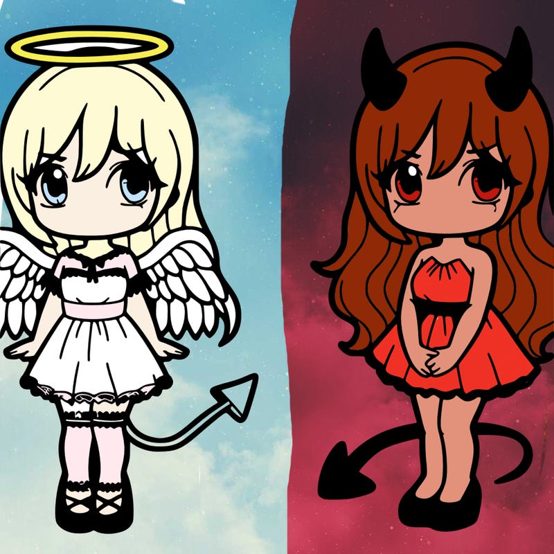 angel and devil girl