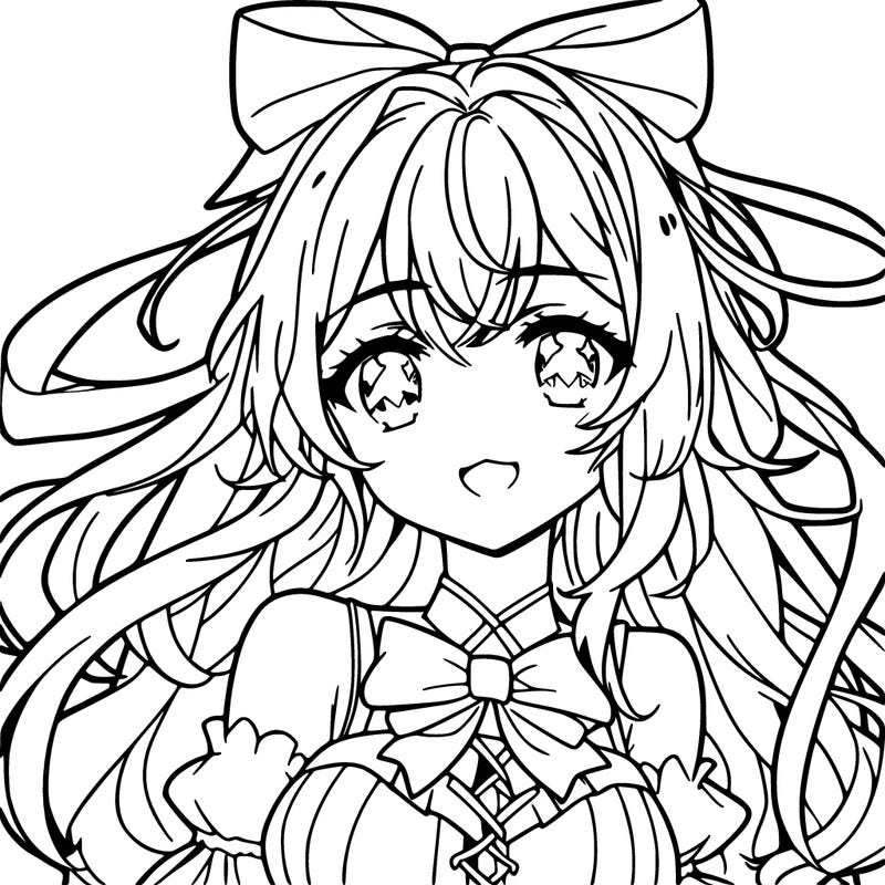 anime girl with a bow in her hair