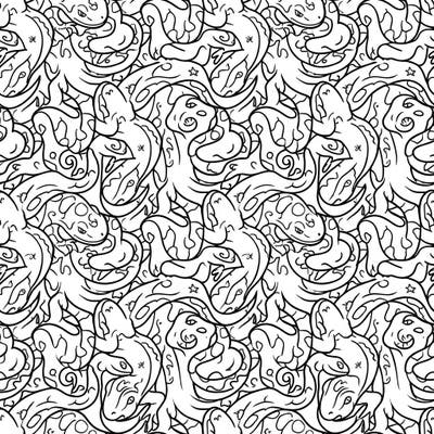Unleash your child's creativity with this captivating reptile tessellation coloring page, specially designed for kids aged 4-8. Featuring an engaging pattern of interlocking lizards and snakes, it promises hours of artistic fun.