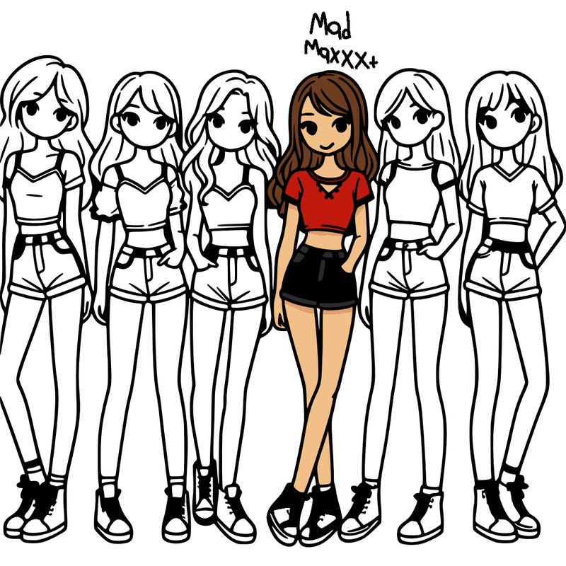 a group of girls wearing crop tops and shorts