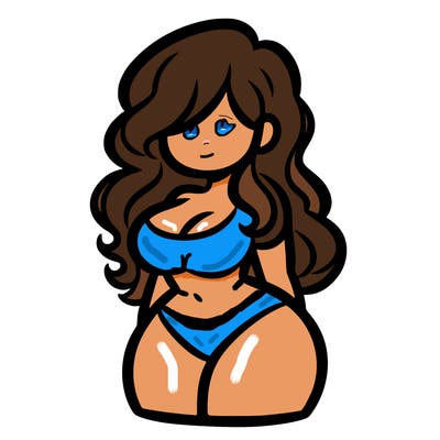 curvy woman with hair