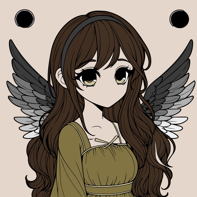 realistic girl with wings