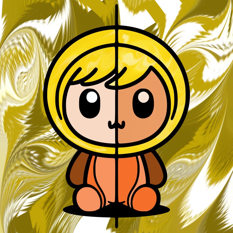 split down the middle