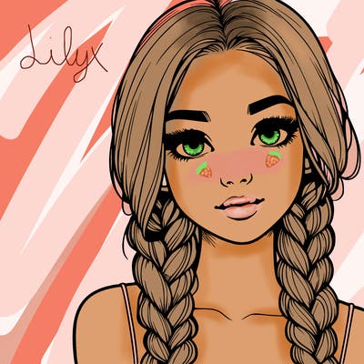 realistic girl with braids