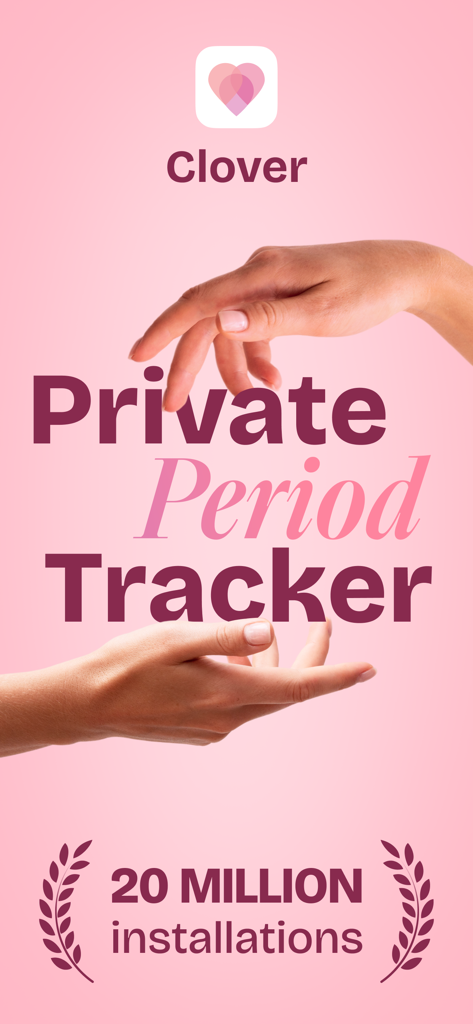 Clover - Period Tracker AI - Clover privater Perioden-Tracker-App-Startbildschirm mit 20 Millionen Installationen
