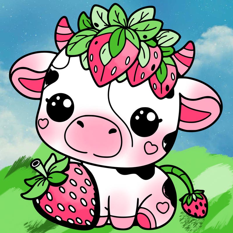 cute strawberry cow