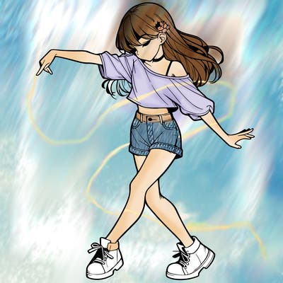 realistic girl danceing