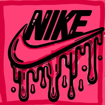 dripping nike logo