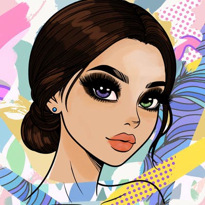 realistic girl with lashes