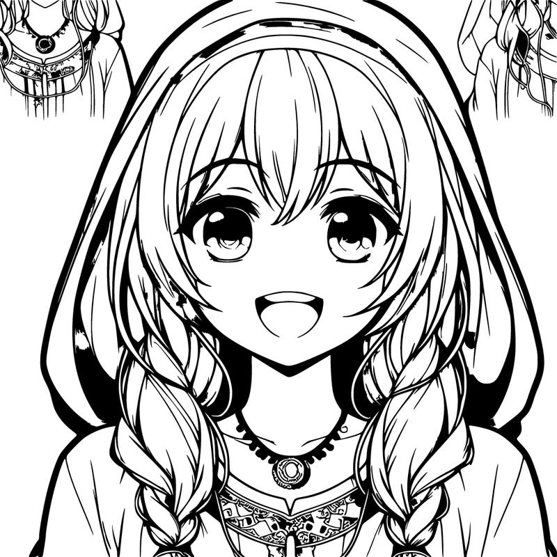 realistic anime girl smiling wearing a desi