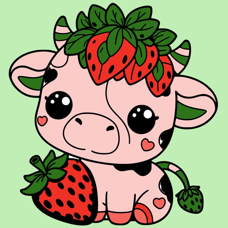 cute strawberry cow