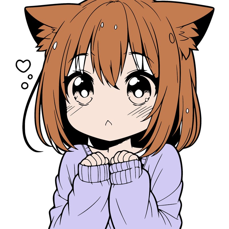 shy anime catgirl