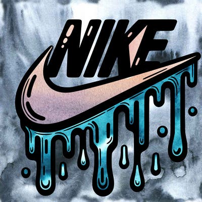 dripping nike logo