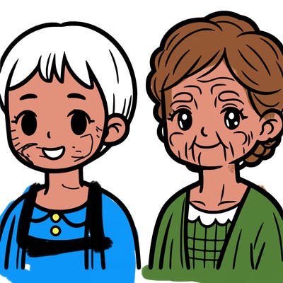 old lady with short hair