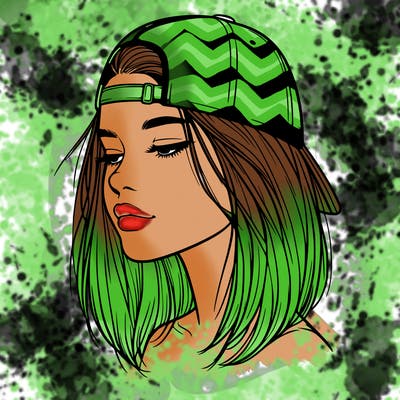 realistic  girl with a backwards hat