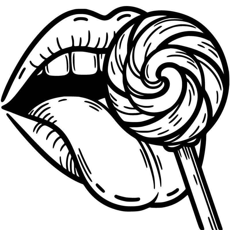 mouth with 🍭