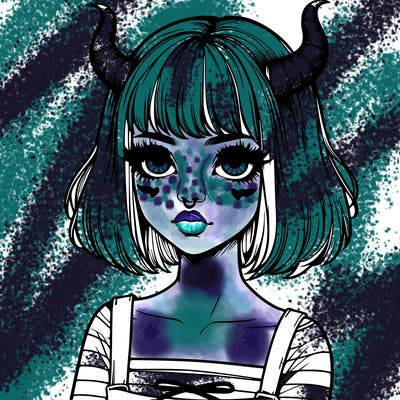 realistic girl with horns