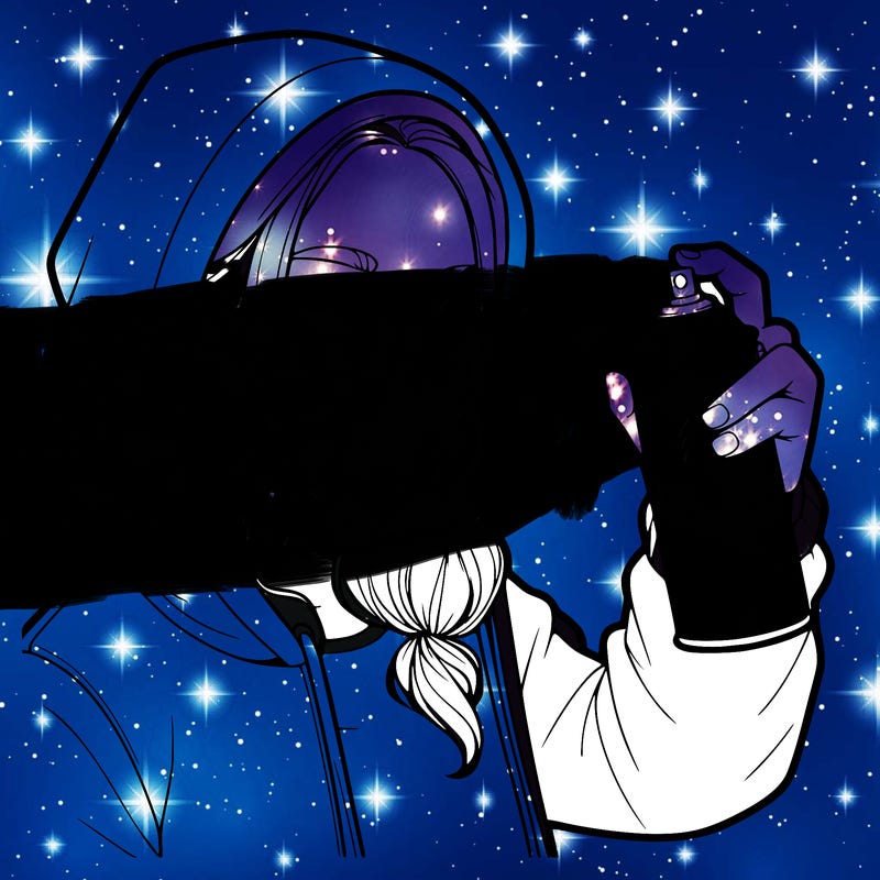 a realistic girl, spray painting