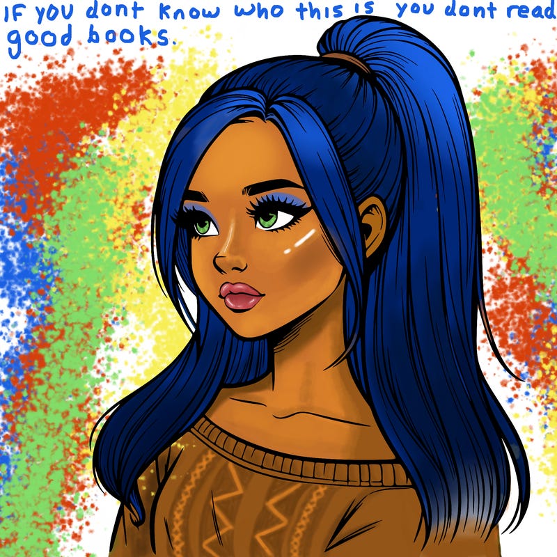 realistic girl with a high ponytail