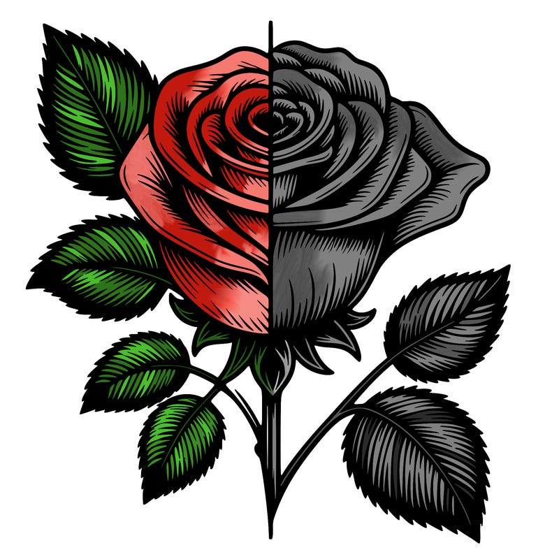 realistic rose split
