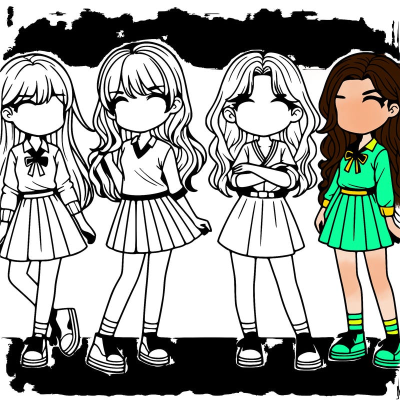 a group of girls realistic"