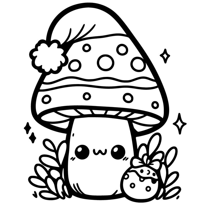 cute chiristmas moshroom