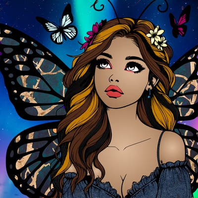 butterfly fairy realistic girl