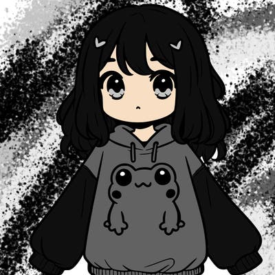 girl wearing frogging sweatshirt