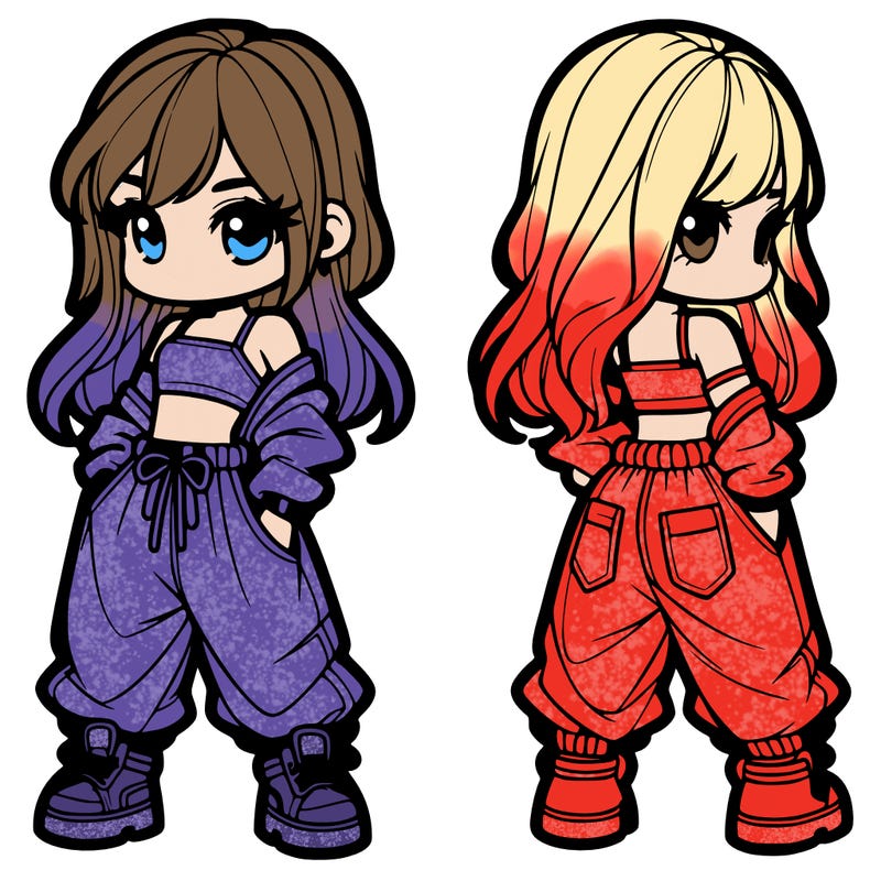 girl in crop top and baggy pants