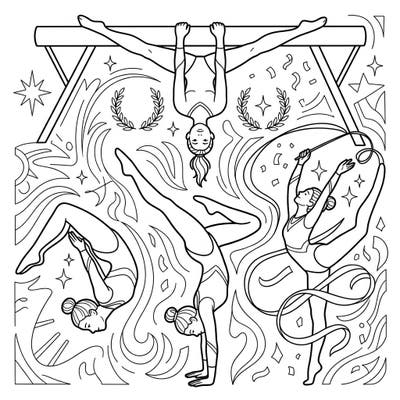 Celebrate strength and flexibility with this captivating gymnast coloring page. Featuring bold outlines, it's ideal for seniors seeking a relaxing and stimulating artistic activity.