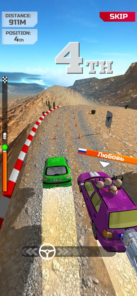 Overtake Race Masters - Gameplay of Overtake Race Masters showing cars racing on a canyon desert track