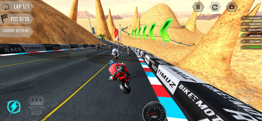 Bike Racing - Turbo Moto Race - Motorcycle racing game featuring 3D desert track and competitive racers