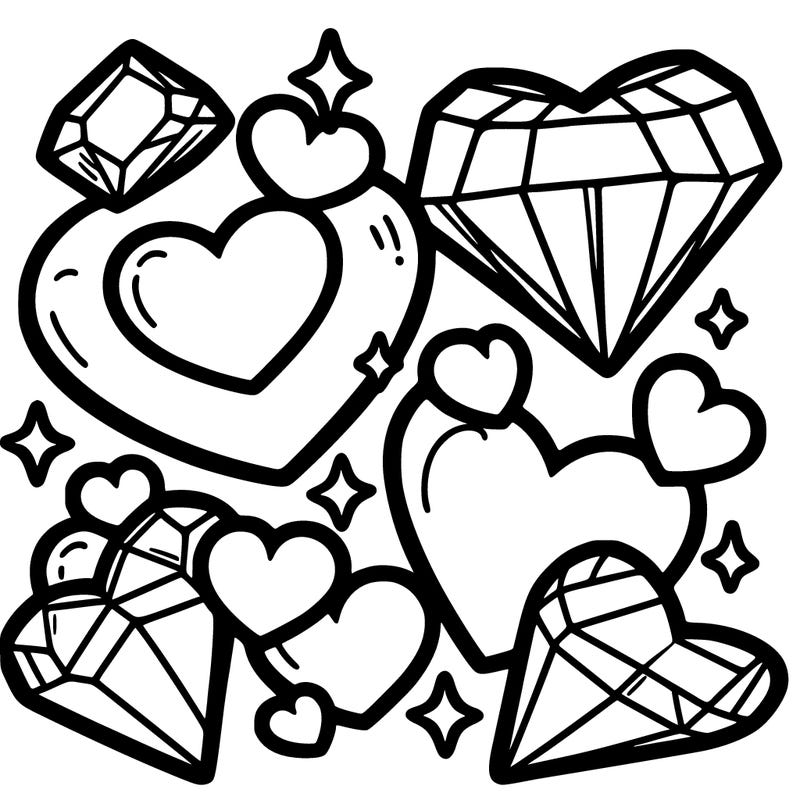hearts and diamonds