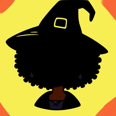 a black person who is a witch and has glasses